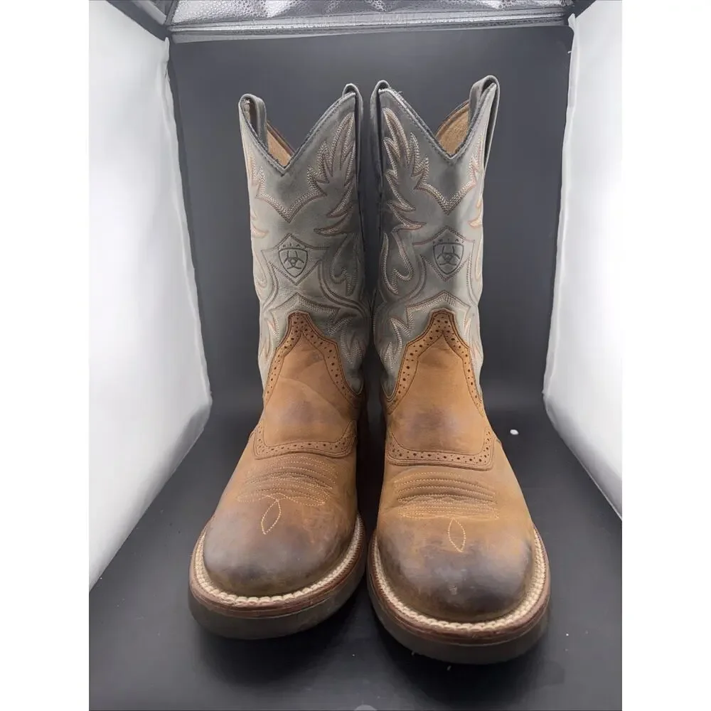 Ariat Heritage Crepe Boots Mens 8.5 D Brown Gray Western Cowboy Style 30029